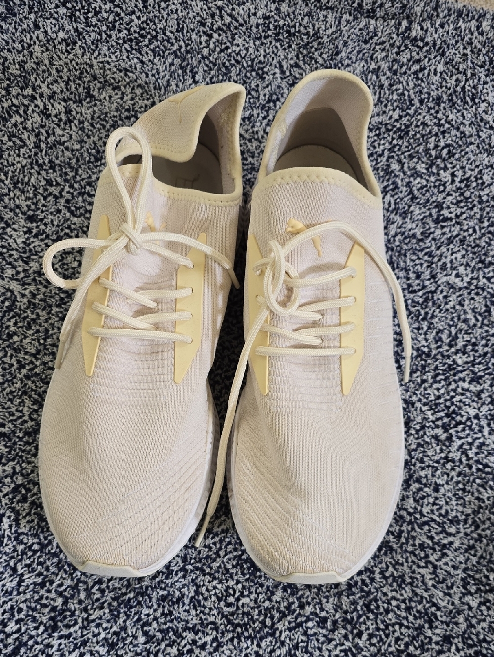 Puma Ignite Cream & White Knit Lace-Up Sneakers
